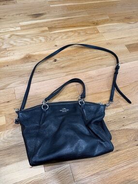 Coach Black Pebbled Leather Shoulder & Crossbody Bag
